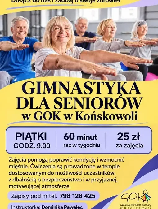 Gimnastyka dla seniorów w GOK Końskowola – zajęcia już w piątek