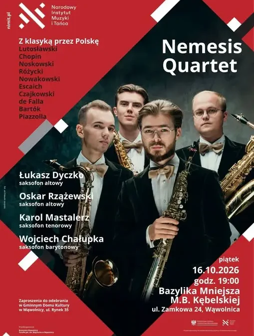 Nemezis Quartet zagra w Bazylice w Wąwolnicy – koncert już jutro