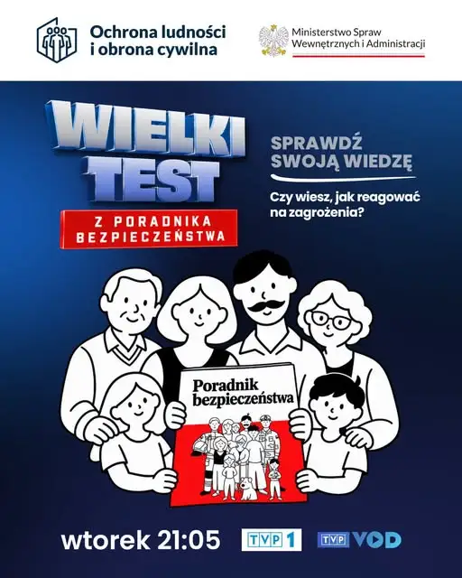 Wielki Test o Bezpieczeństwie w TVP1 – sprawdź swoją wiedzę 20 października