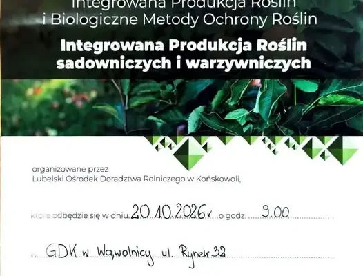 Szkolenie dla rolników w Wąwolnicy – integrowana produkcja i ochrona biologiczna