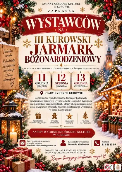 III Kurowski Jarmark Bożonarodzeniowy – ruszyły zgłoszenia dla wystawców