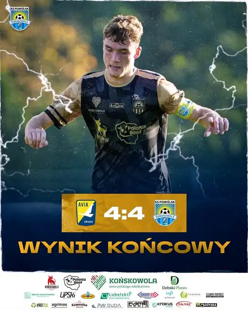 Powiślak Końskowola remisuje z rezerwami Avii Świdnik 4:4