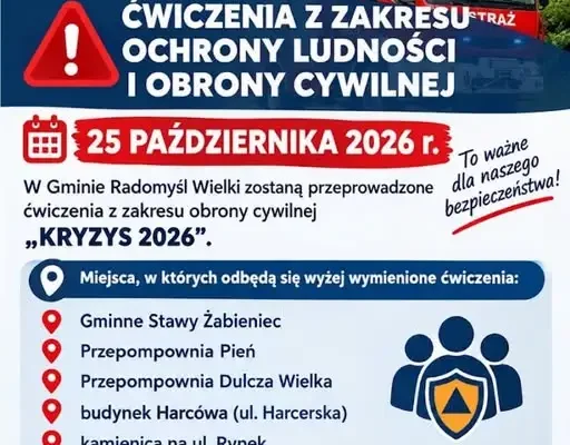 Ćwiczenia KRYZYS 2026 w gminie Radomyśl Wielki – sprawdzą gotowość służb