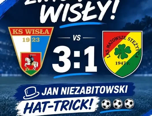 Wisła Puławy wygrywa 3:1. Jan Niezabitowski z hat-trickiem