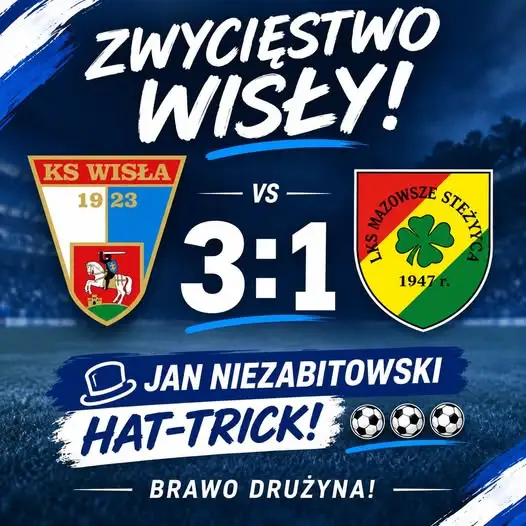 Wisła Puławy wygrywa 3:1. Jan Niezabitowski z hat-trickiem
