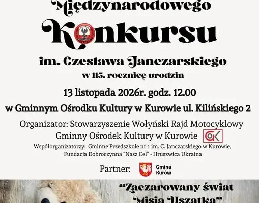 Kurów uczci 115. rocznicę urodzin Czesława Janczarskiego – gala konkursu im. twórcy Misia Uszatka