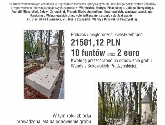 Nałęczów: kwesta na zabytkowym cmentarzu na rzecz ratowania nagrobków