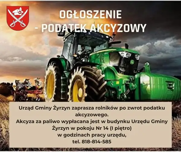 Gmina Żyrzyn wypłaca rolnikom zwrot akcyzy za paliwo