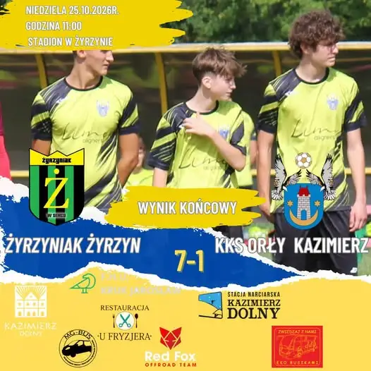 Lubelska Klasa A: Zyrzyniak Żyrzyn rozgromił Orły, 7:1